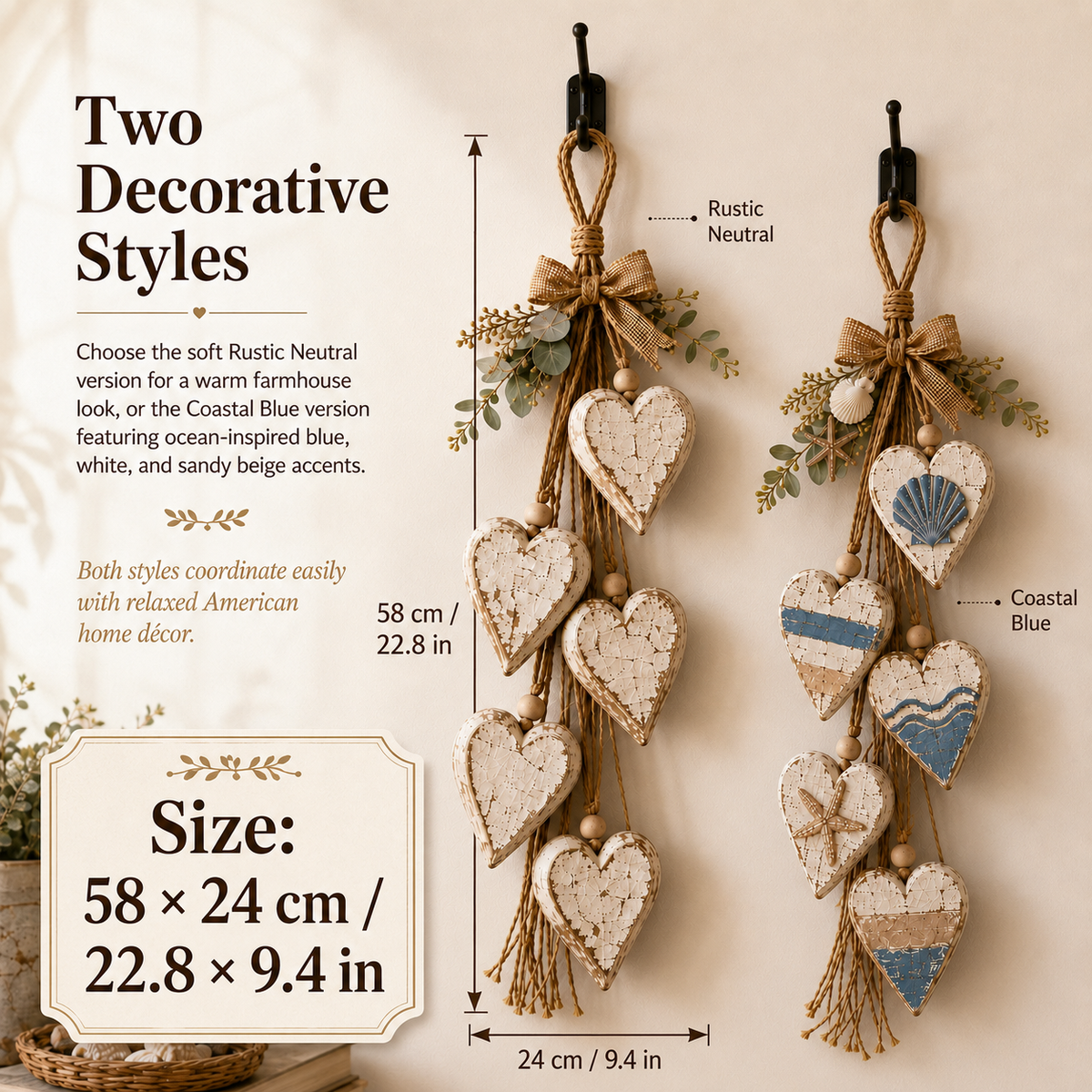 🔥49% Off Last Day 🤎 Hanging Heart Wall Decor