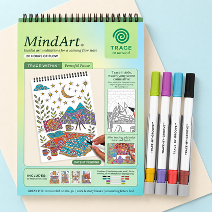 🥳2026 HOT SALE🥳💞50K+ SOLD! 🥚✨ 50% OFF 🌿Trace-By-Groove Guided Flow Art Coloring Pad with Double-Sided Markers 🎨
