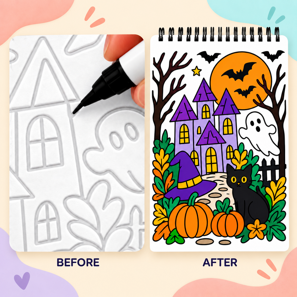 🥳2026 HOT SALE🥳💞50K+ SOLD! 🥚✨ 50% OFF 🌿Trace-By-Groove Guided Flow Art Coloring Pad with Double-Sided Markers 🎨