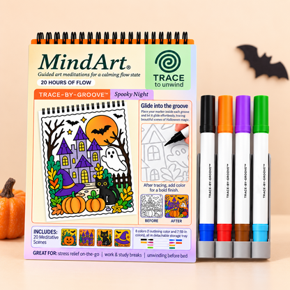 🥳2026 HOT SALE🥳💞50K+ SOLD! 🥚✨ 50% OFF 🌿Trace-By-Groove Guided Flow Art Coloring Pad with Double-Sided Markers 🎨