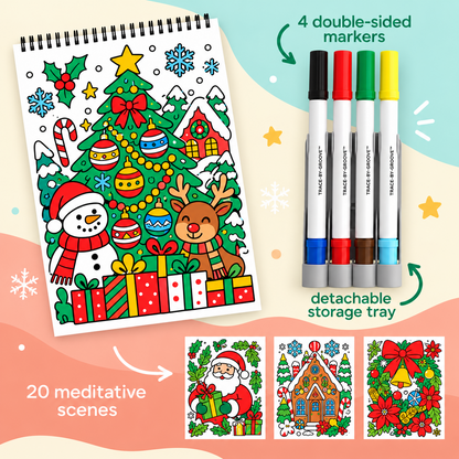 🥳2026 HOT SALE🥳💞50K+ SOLD! 🥚✨ 50% OFF 🌿Trace-By-Groove Guided Flow Art Coloring Pad with Double-Sided Markers 🎨