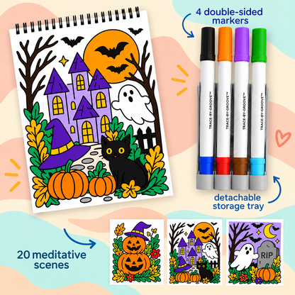 🥳2026 HOT SALE🥳💞50K+ SOLD! 🥚✨ 50% OFF 🌿Trace-By-Groove Guided Flow Art Coloring Pad with Double-Sided Markers 🎨