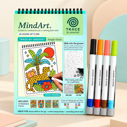 🥳2026 HOT SALE🥳💞50K+ SOLD! 🥚✨ 50% OFF 🌿Trace-By-Groove Guided Flow Art Coloring Pad with Double-Sided Markers 🎨