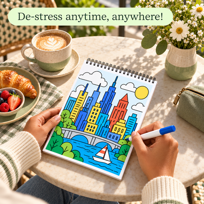 🥳2026 HOT SALE🥳💞50K+ SOLD! 🥚✨ 50% OFF 🌿Trace-By-Groove Guided Flow Art Coloring Pad with Double-Sided Markers 🎨