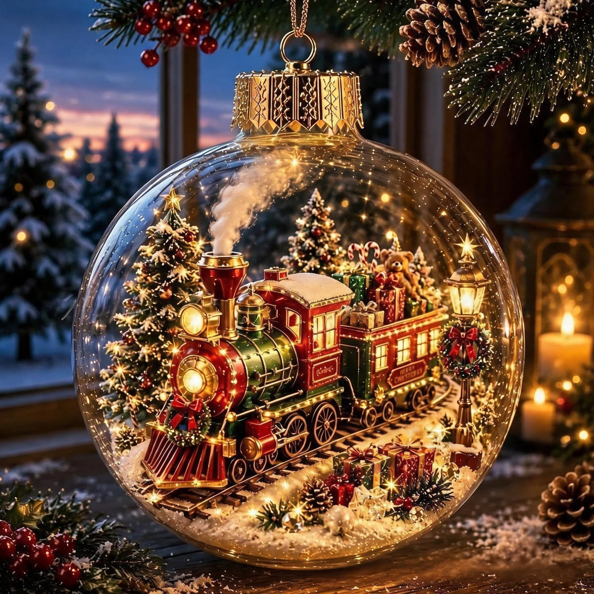 🔥Glowing Christmas Diorama Ornament🎄