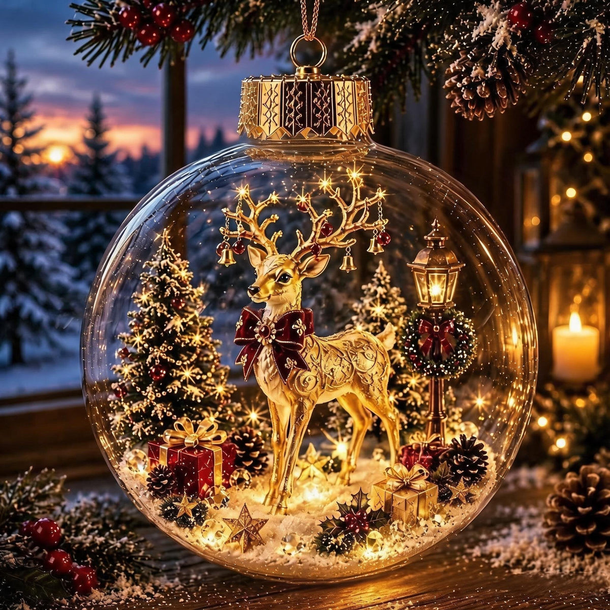 🔥Glowing Christmas Diorama Ornament🎄