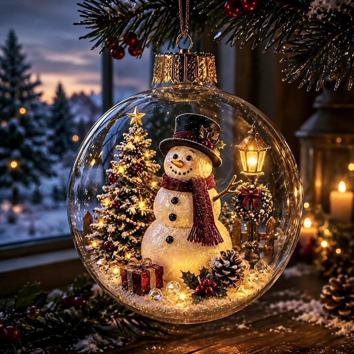 🔥Glowing Christmas Diorama Ornament🎄
